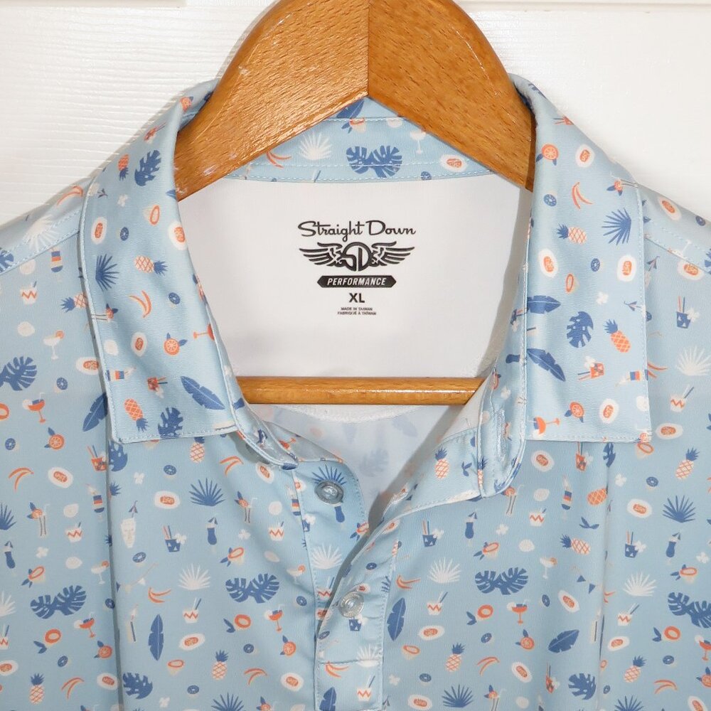 Straight Down Performance Polo Tropical Drinks Ao… - image 5